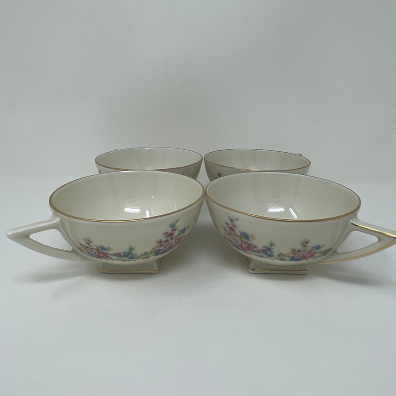 Vintage Bohemia Royal Ivory Teacups, Floral Porcelain Set of 4 - Etsy