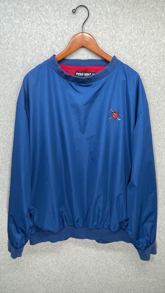 Vintage Polo Golf Ralph Lauren Jacket Blue Red Lining Men XL Large