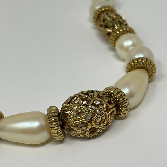 Vintage Necklace, Tear Earrings, faux multiple si… - image 9