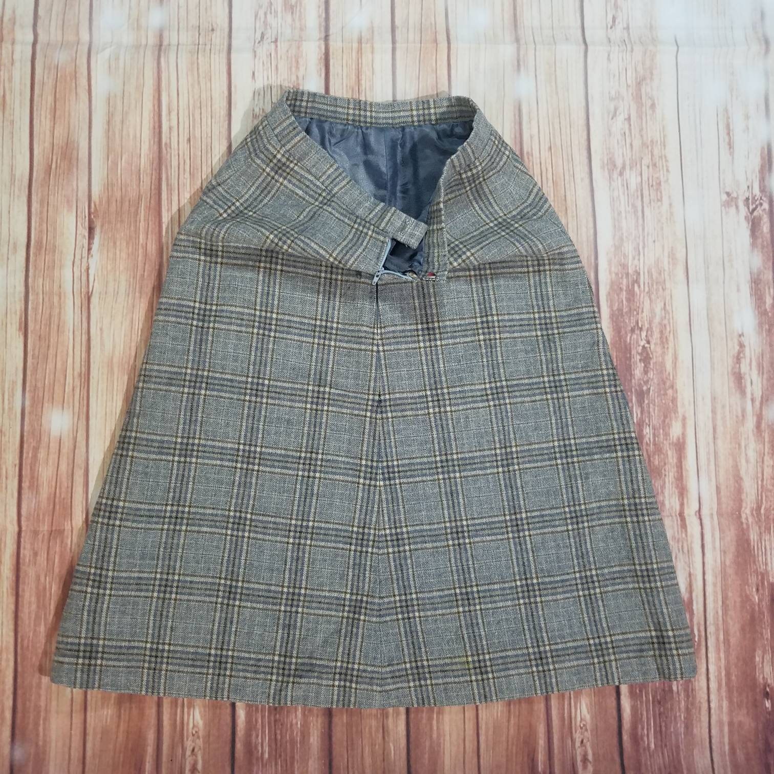 Vintage Academia Handmaid Plaid Neutral Color Knee Length - Etsy