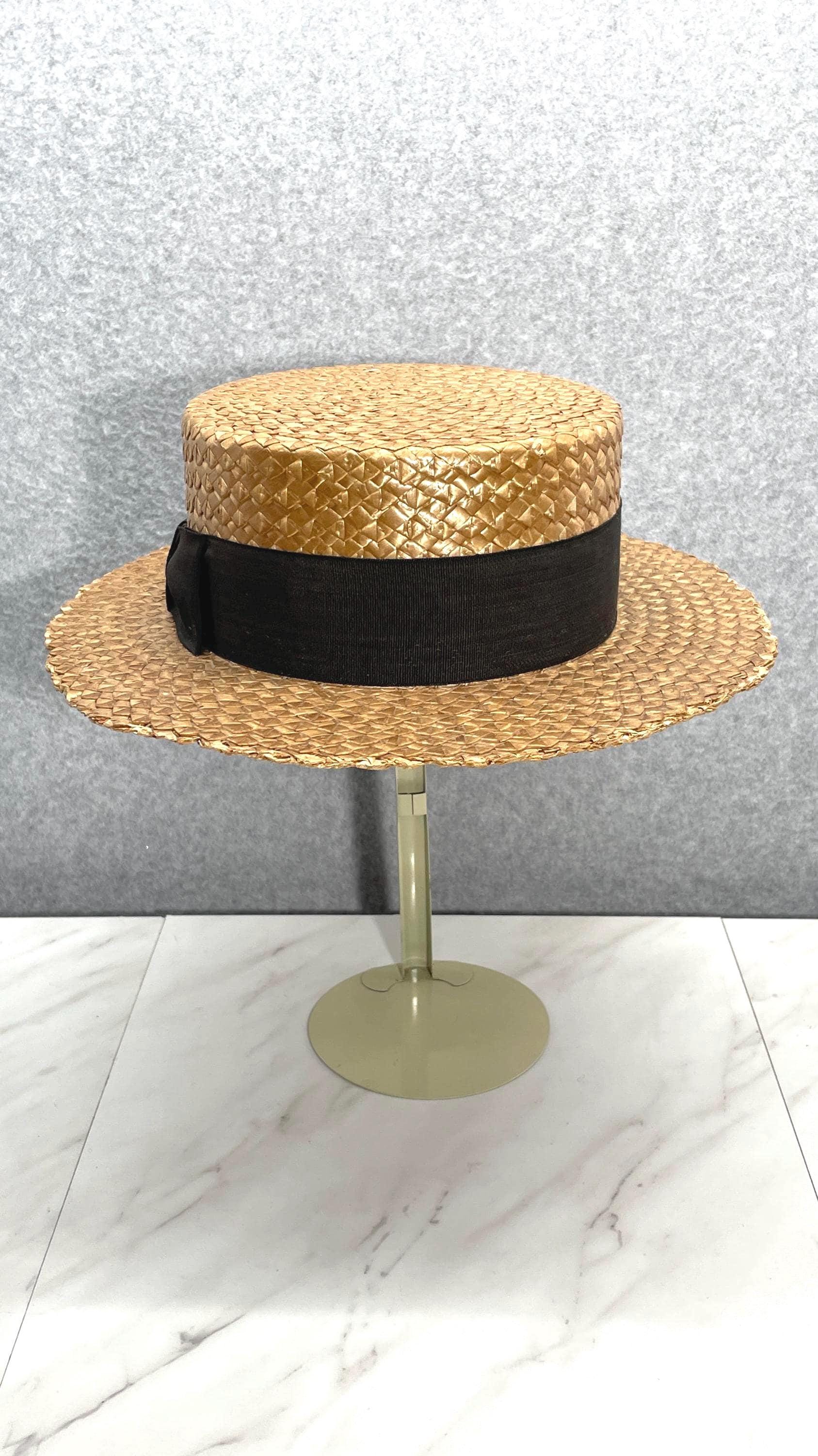 Vintage Womens Yehasso Boater Hat One Size Black Gold Faux Leather Hatband Amazon.com: Leather Hat Band, Cowboy Hat Band for Men  main image 2