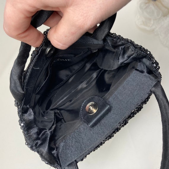 Y2K Beaded Net Mini Bag Handbag, Black Lancôme Pu… - image 4