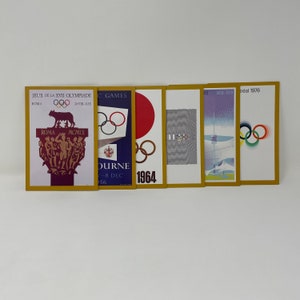 Vintage jaren 90 set van 6 blanco wenskaarten Olympische Spelen collectie, Tokyo Melborn Rome Montreal München Mexico