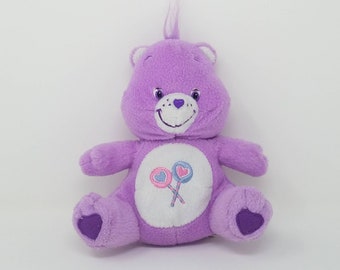Y2K Rare  Care Bear  Nanco Vintage Travel Plush Purple Lollipops Share Care Bear Vintage Toy - Was not sold for Retail-