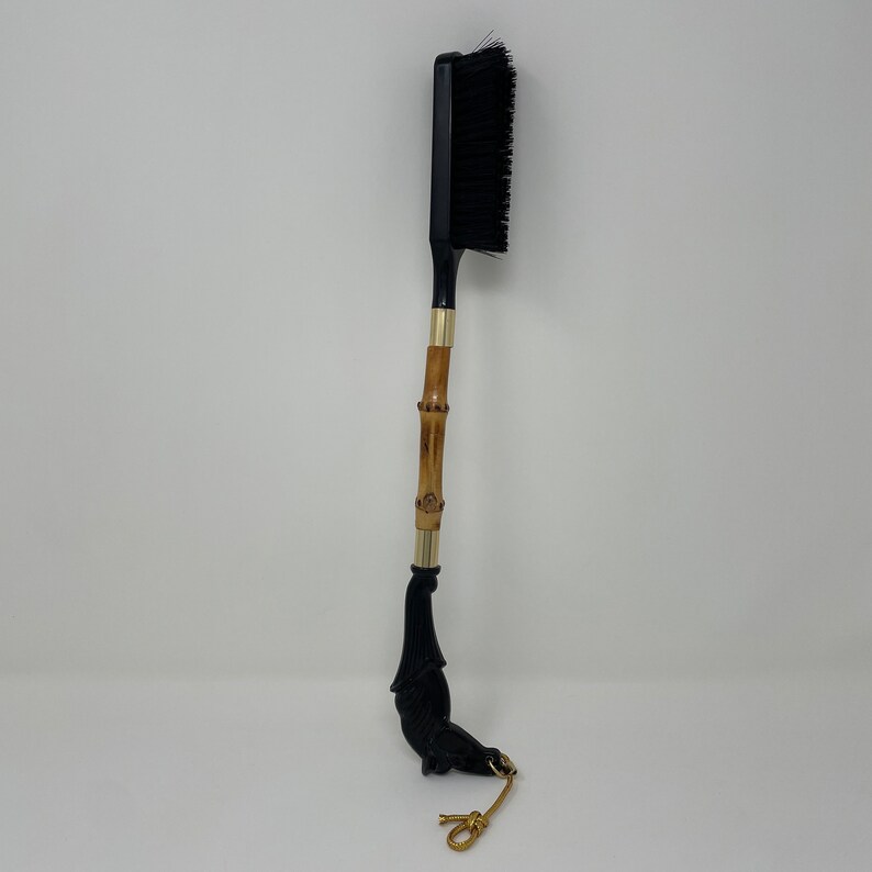Vintage MCM Bamboo Handle Plastic Horse Head Clothes Brush Etsy