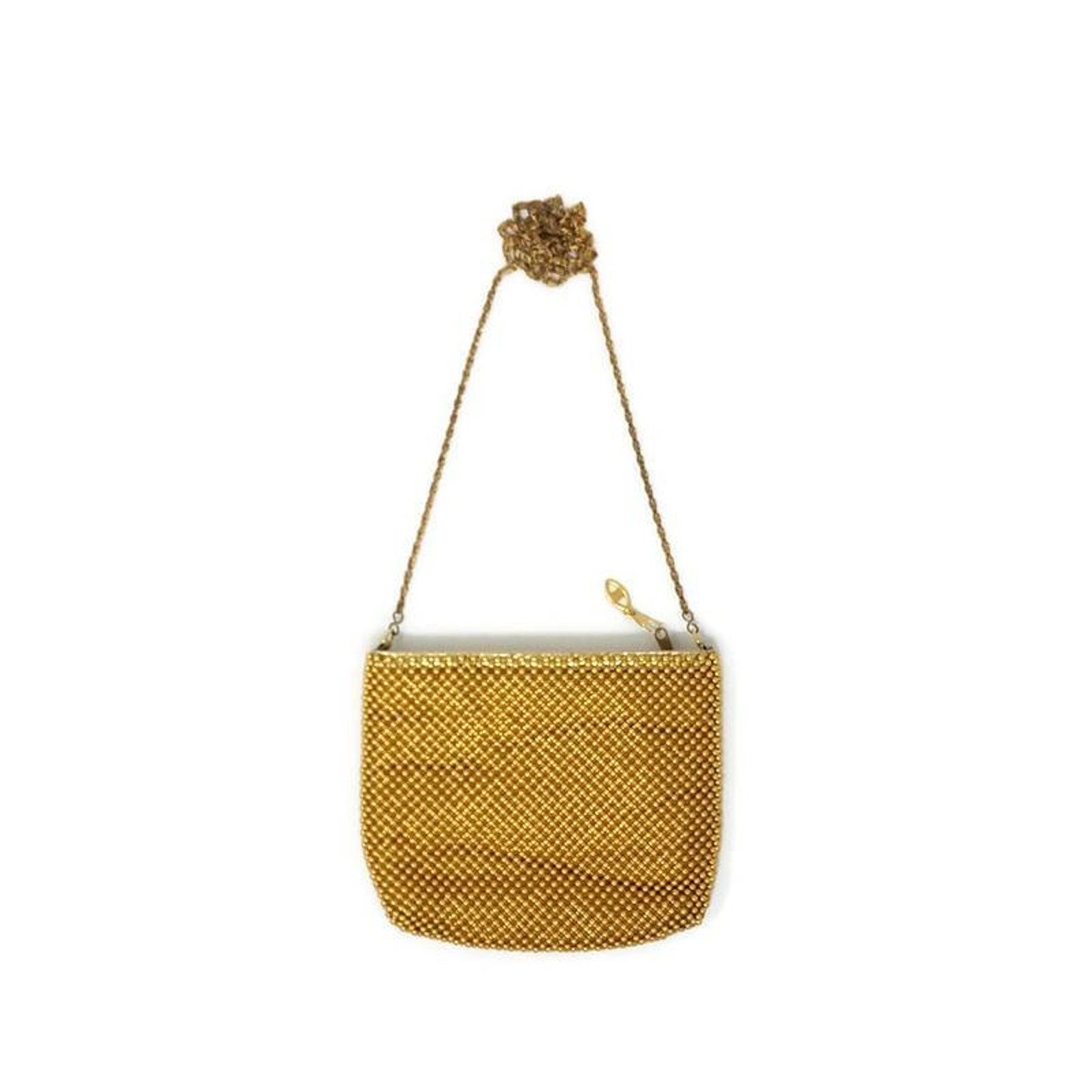 Vintage 70s 80s Gold Mesh Overlay Crossbody Clutch With Chain - Etsy