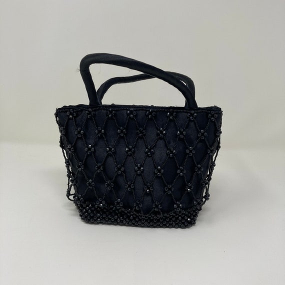 Y2K Beaded Net Mini Bag Handbag, Black Lancôme Pu… - image 6