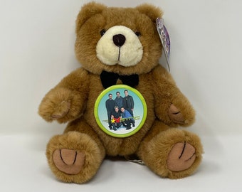 Vintage Y2K Stuffed Animal Plush NSYNC Bear with Pin/Button 2000 an Official Collectable Steven Smith