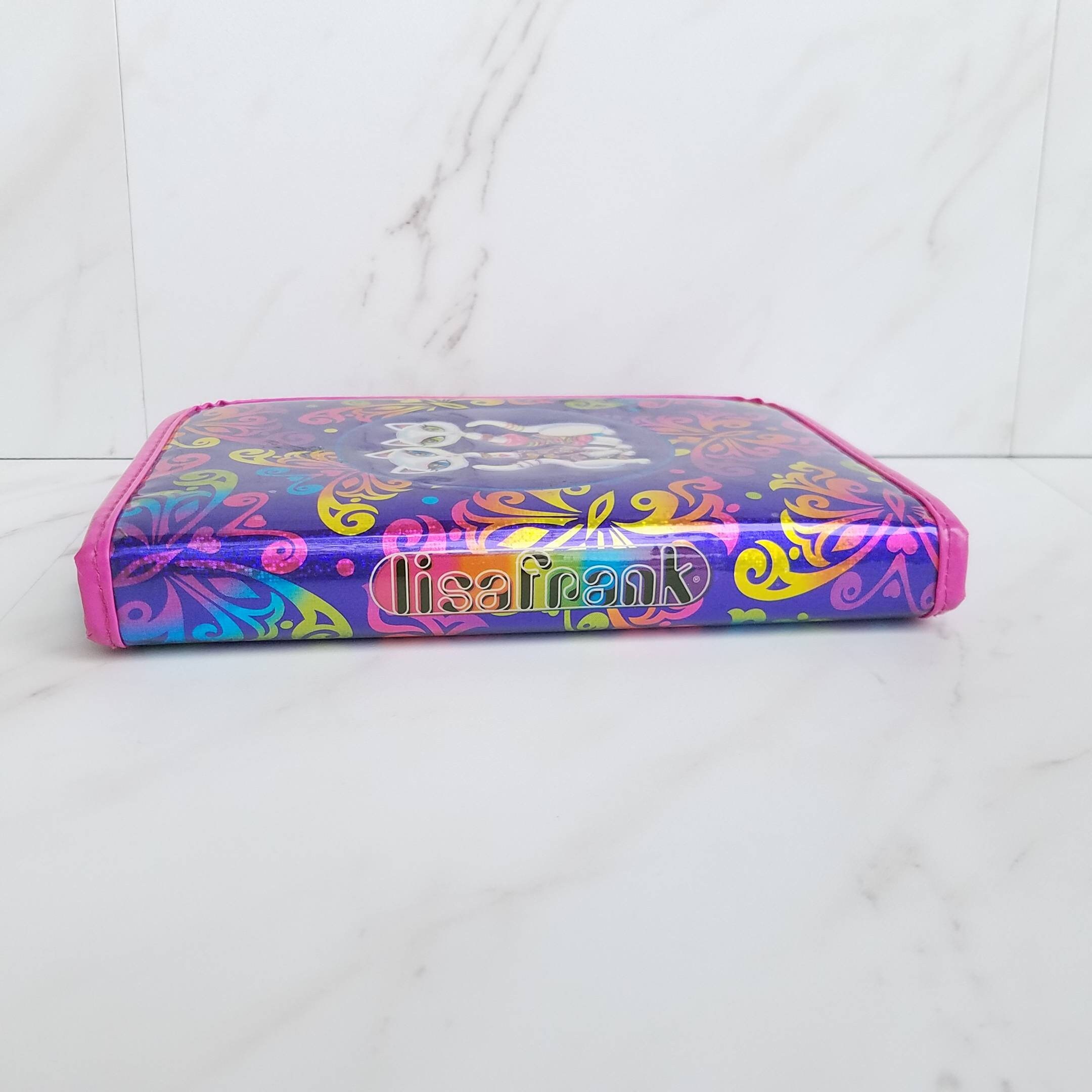 Vintage Y2K Lisa Frank Organized Zipper Mini Binder 2 White