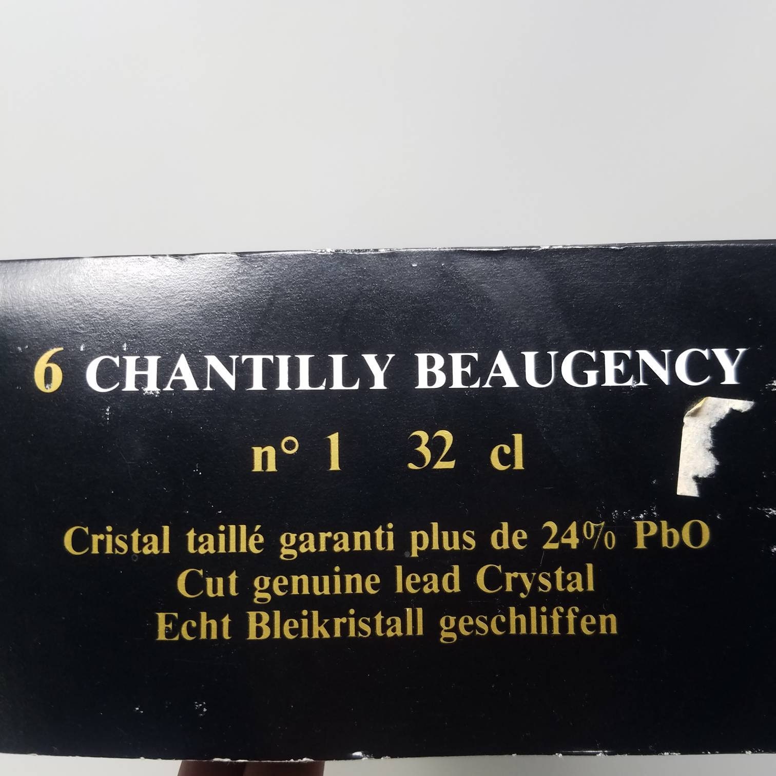 Vintage Cristal D'arques Black Box Chantilly 6 Crystal -  Denmark