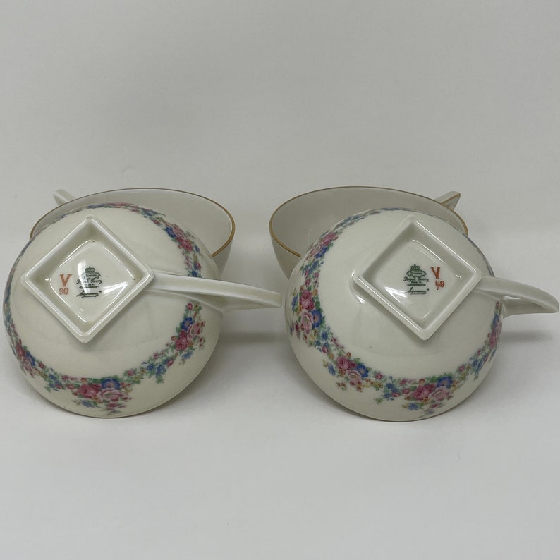 Vintage Bohemia Royal Ivory Teacups, Floral Porcelain Set of 4 - Etsy