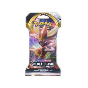 Paquete de refuerzo del juego de cartas coleccionables Pokémon Espada y Escudo: Rebel Clash (sellado)