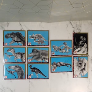 Lot de 10 cartes de cinéma JP Topps vintage, lot de 10 cartes de film Jurassic Park, de cartes sur la scène et d'informations supplémentaires sur le film # 7