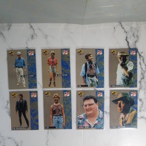 Lot de 8 cartes de film Jurassic Park vintage, cartes sur la scène et faits supplémentaires sur le film JP Topps vintage n°5