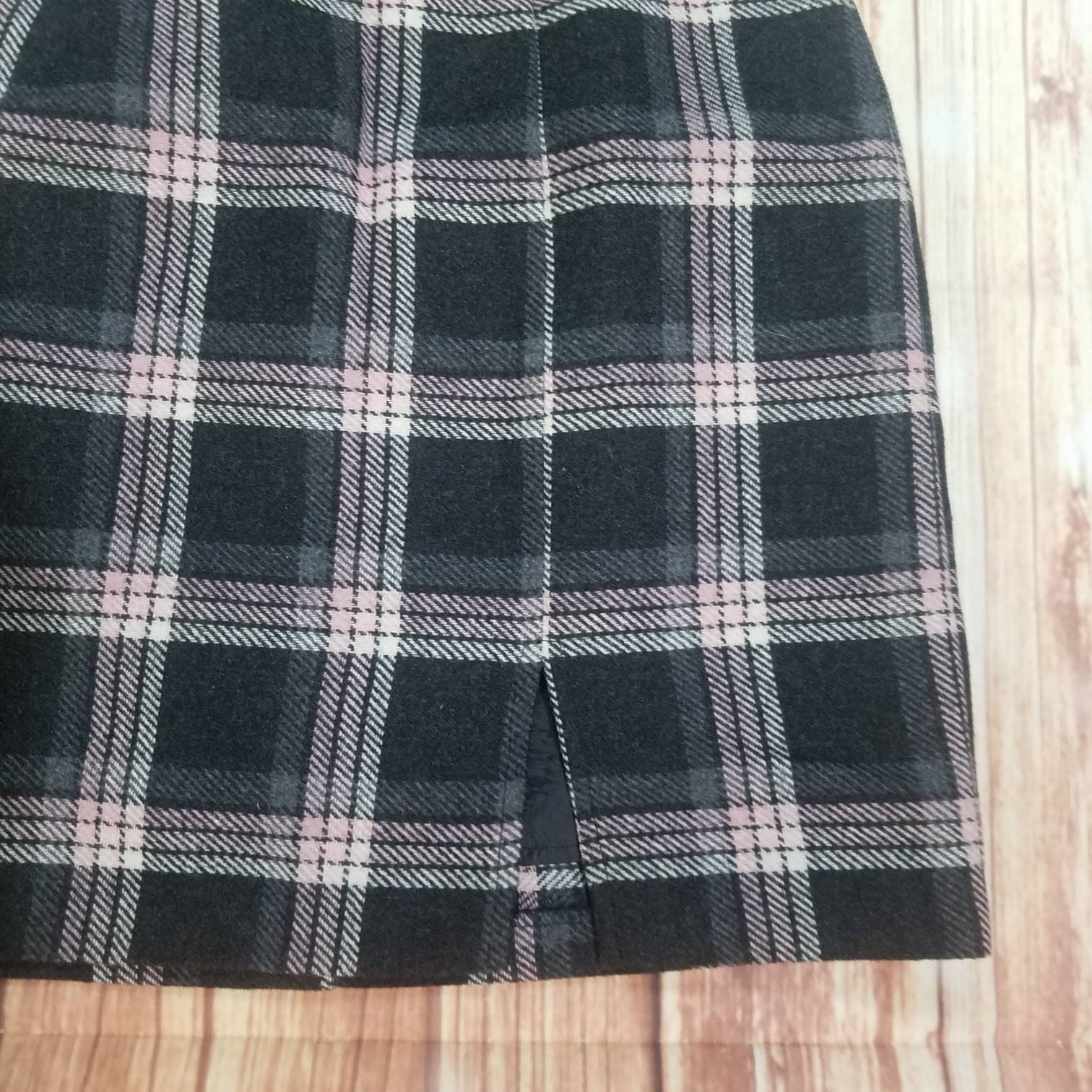 Vintage 90s Y2K 35th & 10th Mini Skirt Plaid Black/pink Grunge - Etsy