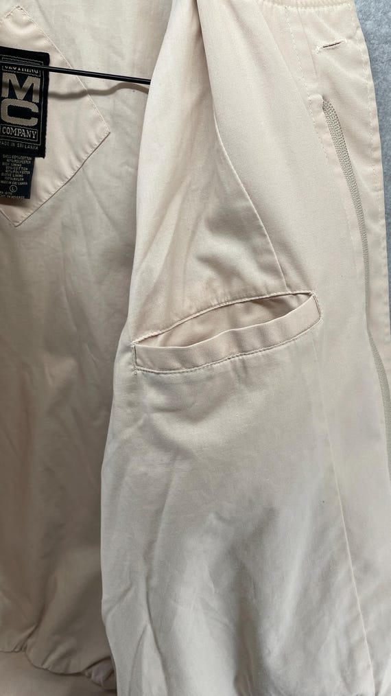 Vintage Bomber Jacket Solid Beige MC Clothing Com… - image 3
