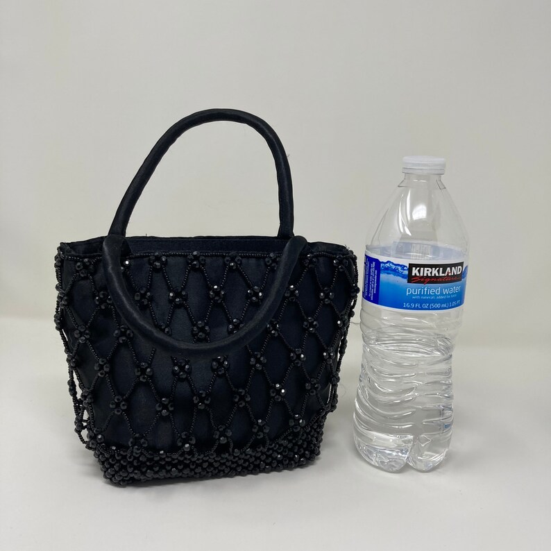 Y2K Beaded Net Mini Bag Handbag, Black Lancôme Purse image 5