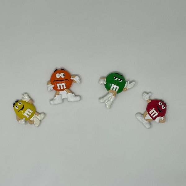 Vintage M&M Refrigerator Magnet's Mars Collectibles 90s Characters Yellow, Orange, Green, Red Bundle