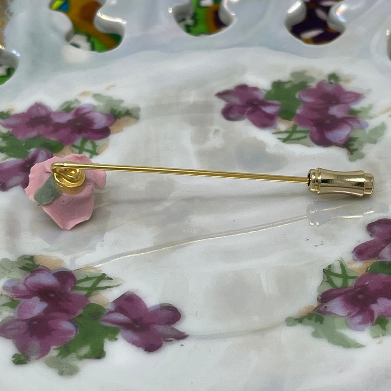 Vintage Light Academia Pink Rose Victorian Aesthetic Style Gold Tone ...