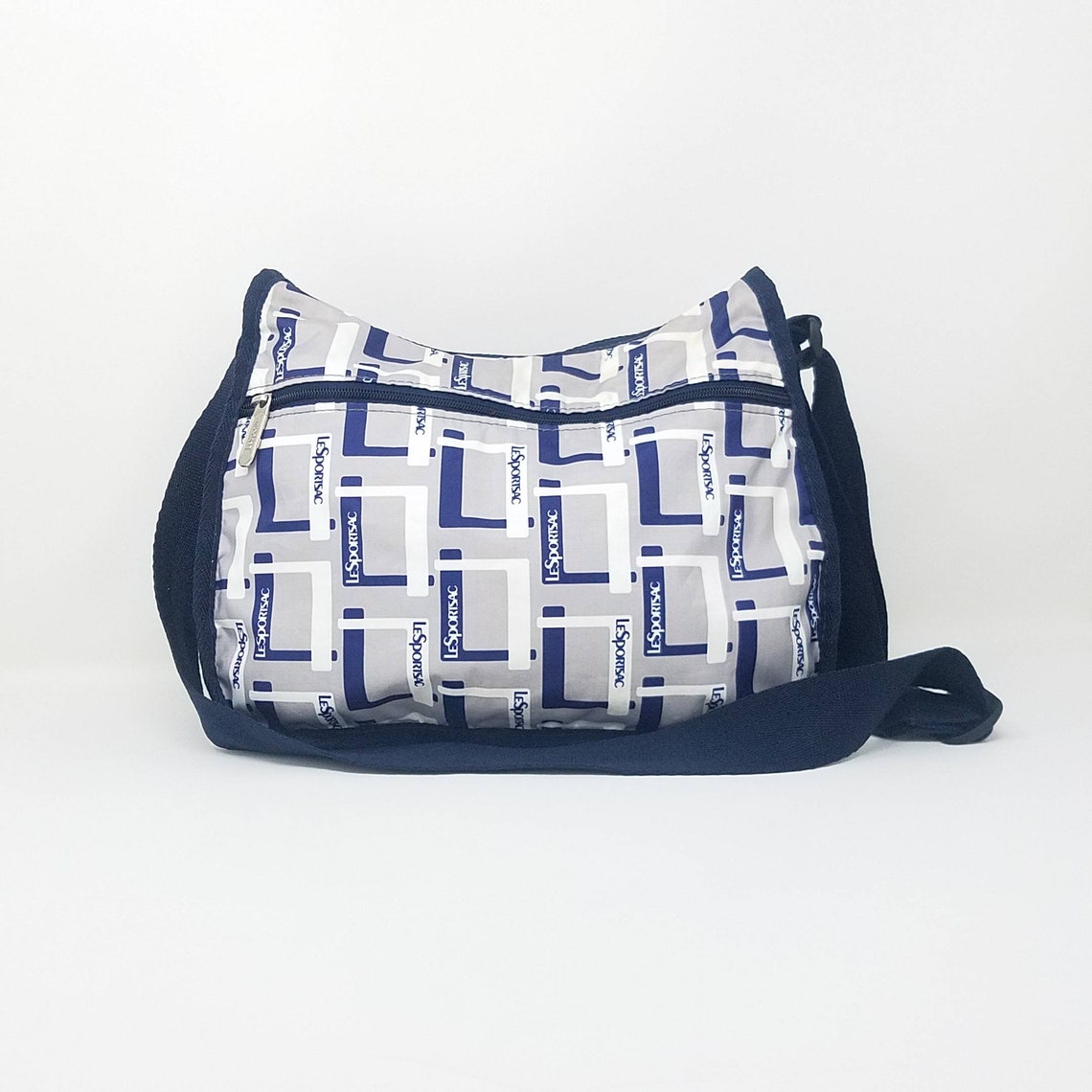 Vintage Lesportsac Messenger Shoulder Bag Blue Gray Logo Etsy