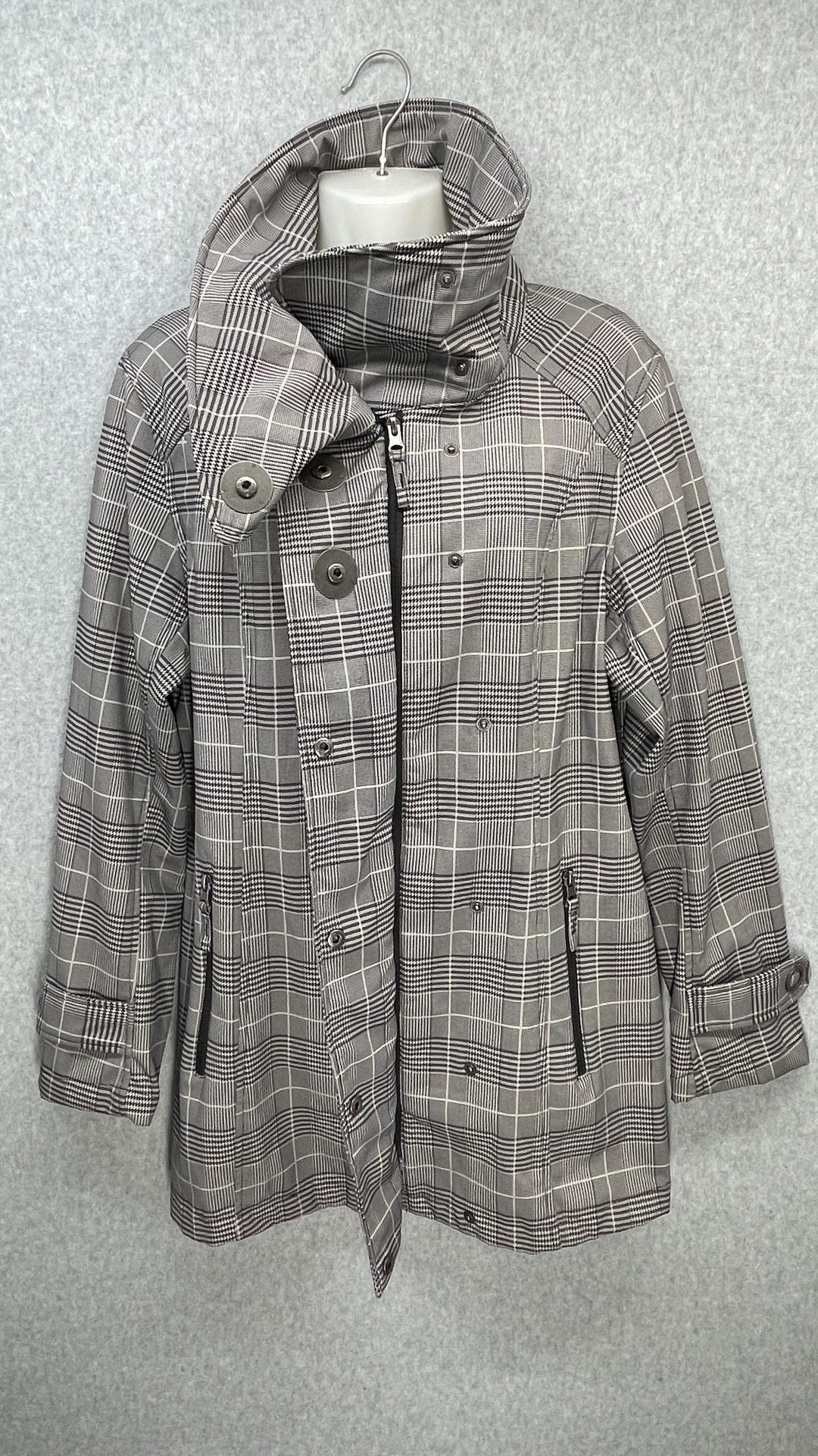 Vintage Y2K Free Country Coat Jacket Glen Check Pattern Gray/black ...