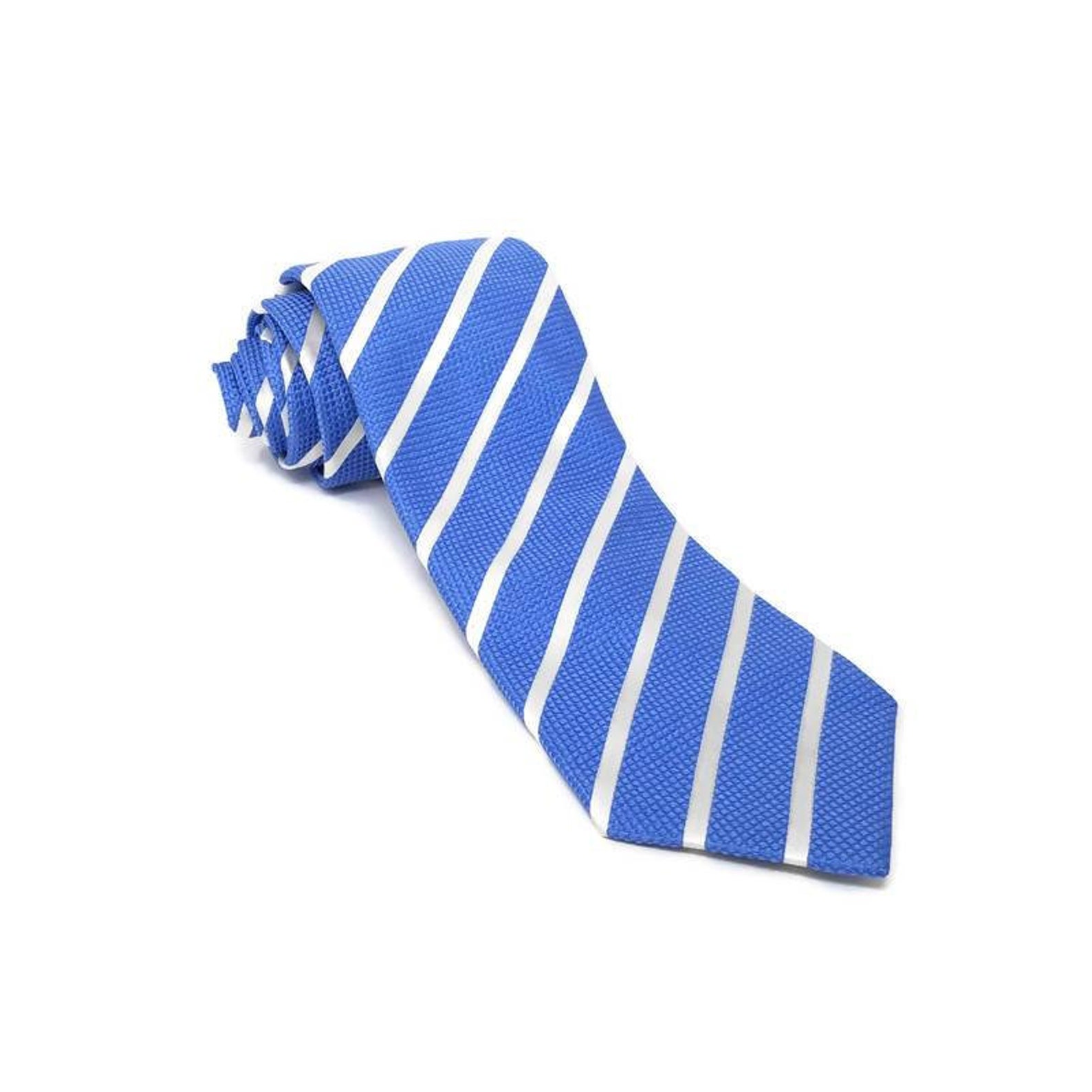 Vintage Countess Mara Necktie 100 Silk Woven Blue Silver Etsy