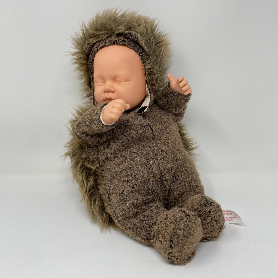 Vintage Anne Geddes Lay-down Sleeping Baby Hedgehog Costume 16 Inch Doll  Nursery