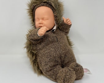 Vintage Anne Geddes Lay-down Sleeping Baby Hedgehog Costume 16 Inch Doll Nursery