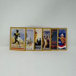 Juego de 6 tarjetas de felicitación en blanco vintage de los años 90 de Hallmark, colección de los Juegos Olímpicos, juego C