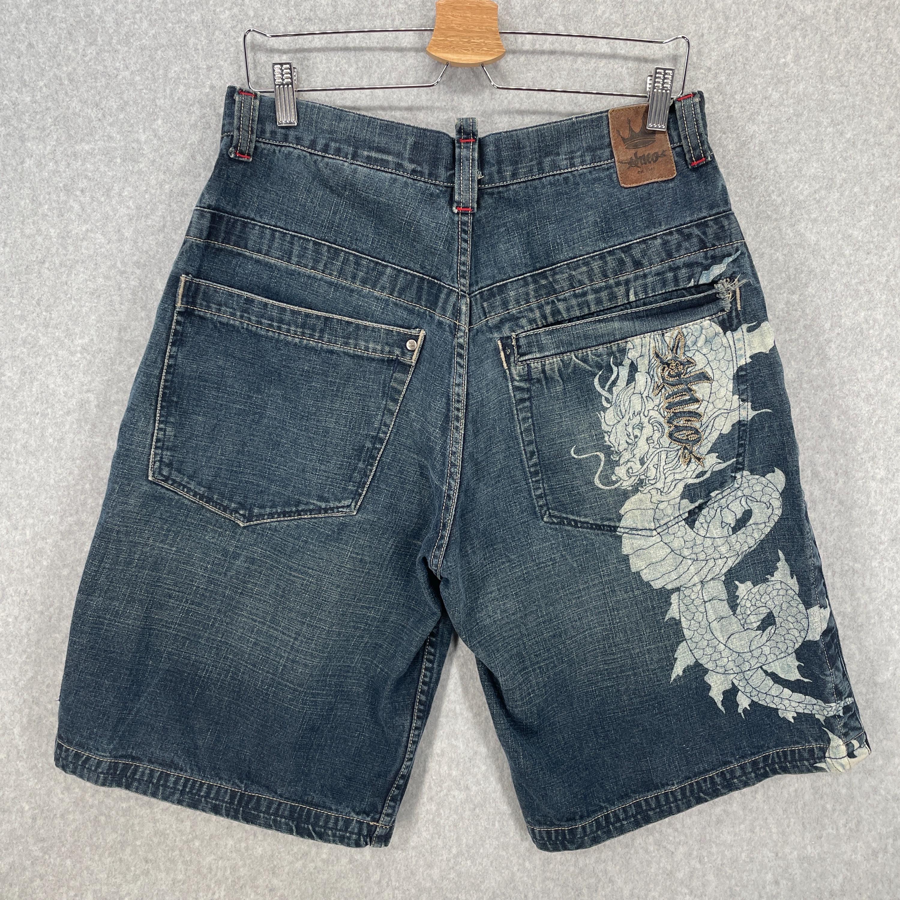 SENTENCE × 9090 dragon jorts JNCO dragon embroidered Jorts Size 38 | eBay
