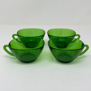 Vintage MCM Vereco Emerald Green Demitasse Cups - Set of 4