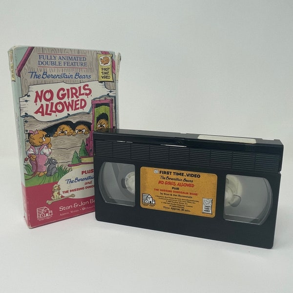 Vintage 80s Berenstain Bears No Girls Allowed Double Feature VHS Tape