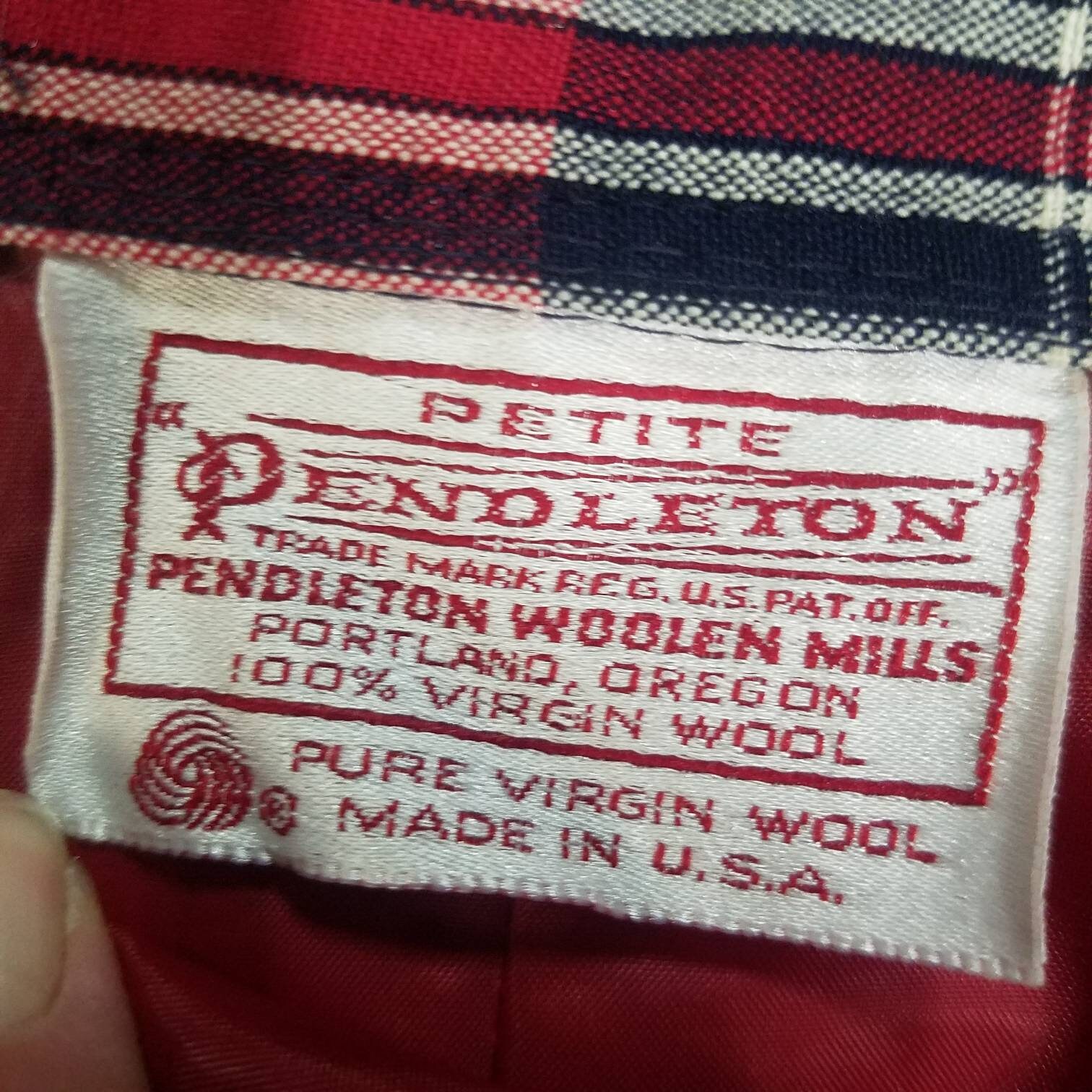 Vintage Red and Blue Plaid 100 Virgin Wool Pockets High Waist Pendleton ...