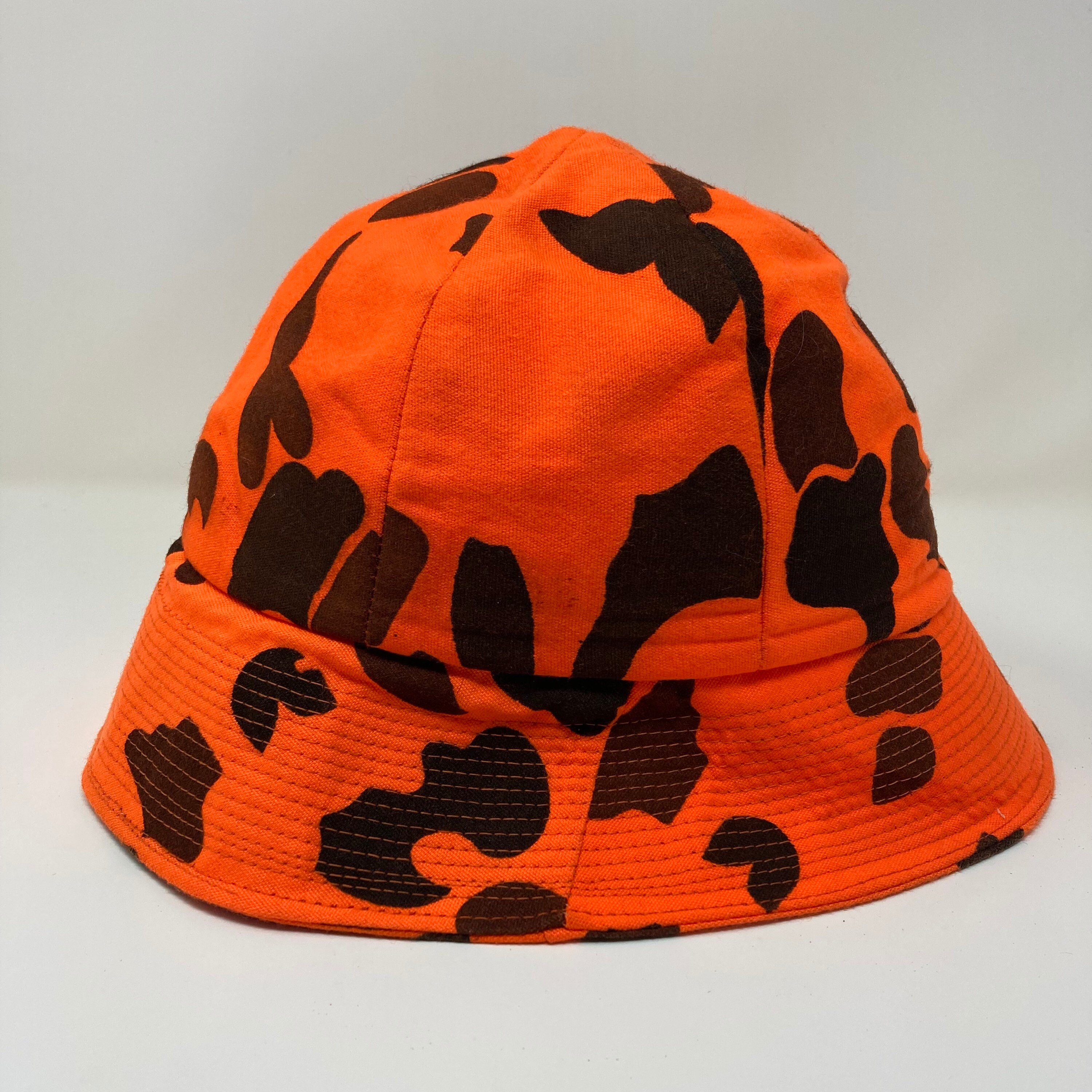 Vintage Neon Orange Camouflage Bucket 