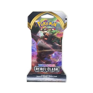 Paquete de refuerzo del juego de cartas coleccionables Pokémon Espada y Escudo: Rebel Clash (sellado)