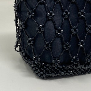 Y2K Beaded Net Mini Bag Handbag, Black Lancôme Purse image 2