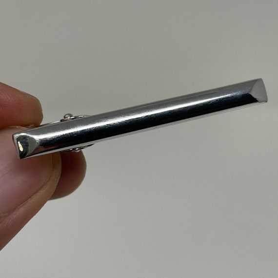 Vintage Silver Tone Solid Front Patterned Texture… - image 3