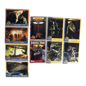 Lote de 10 tarjetas coleccionables vintage de JP Topps: Jurassic Park, sobre la escena y datos adicionales de la película (n.° 14)