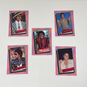 Vintage Micheal Jackson Collectibles Trading Cards MJJ Production 1980s Set of 5 Pop Legend