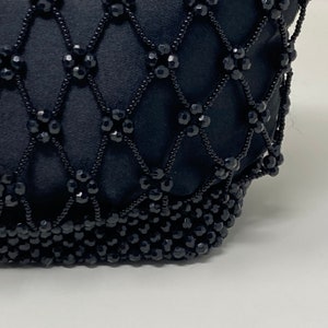 Y2K Beaded Net Mini Bag Handbag, Black Lancôme Purse image 3