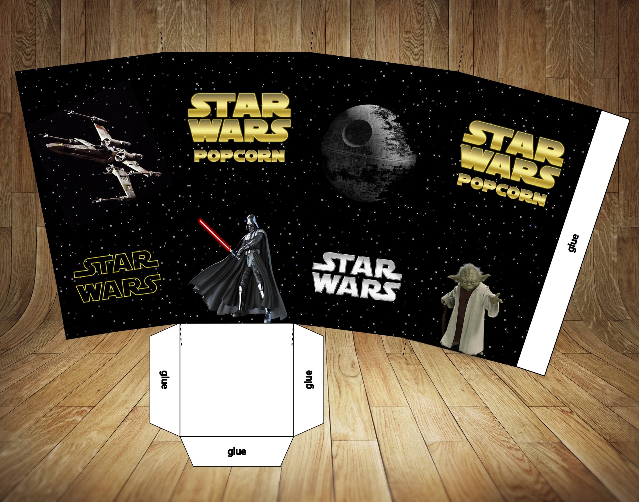 Star Wars Popcorn Box Popcorn Box Star Wars Favor Star Wars | Etsy