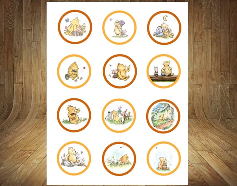 Classic Winnie the Pooh Cupcake Toppers Winnie the Pooh | Etsy