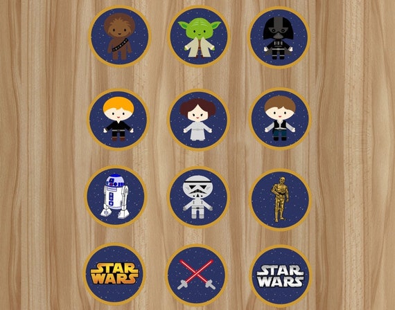 star wars cupcake toppers star wars birthday star wars favor star wars printable star wars toppers star wars stickers star wars
