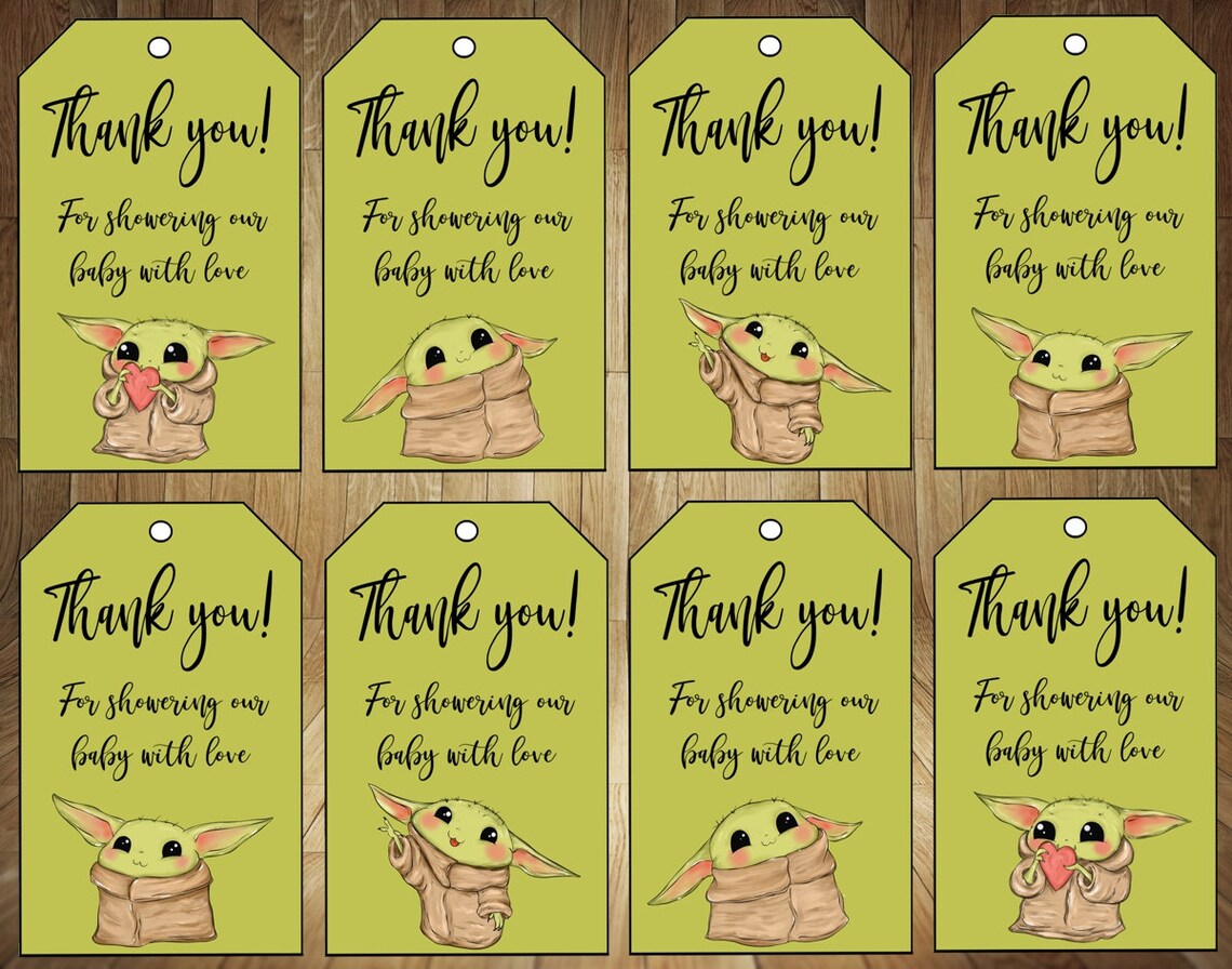 Yoda Thank You Tags Yoda Baby Shower Yoda Baby Shower Thank Etsy