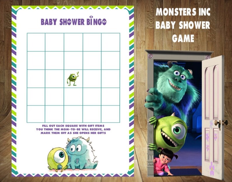 Monsters Inc Baby Shower Game Monsters Inc Baby Shower Etsy