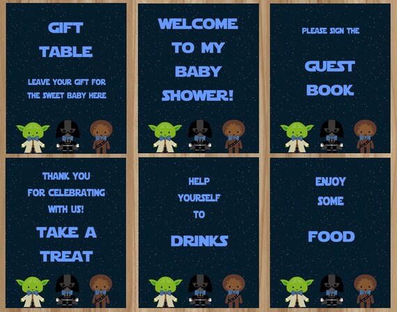 Star Wars Baby Shower Signs Star Wars Baby Shower Star Wars - Etsy