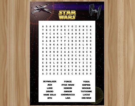 star wars word search star wars birthday star wars favor etsy ireland