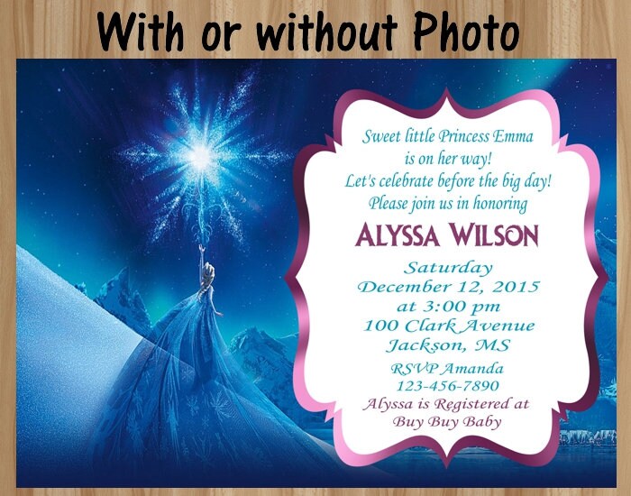 Frozen Baby Shower Invitation Frozen Baby Shower Princess Etsy