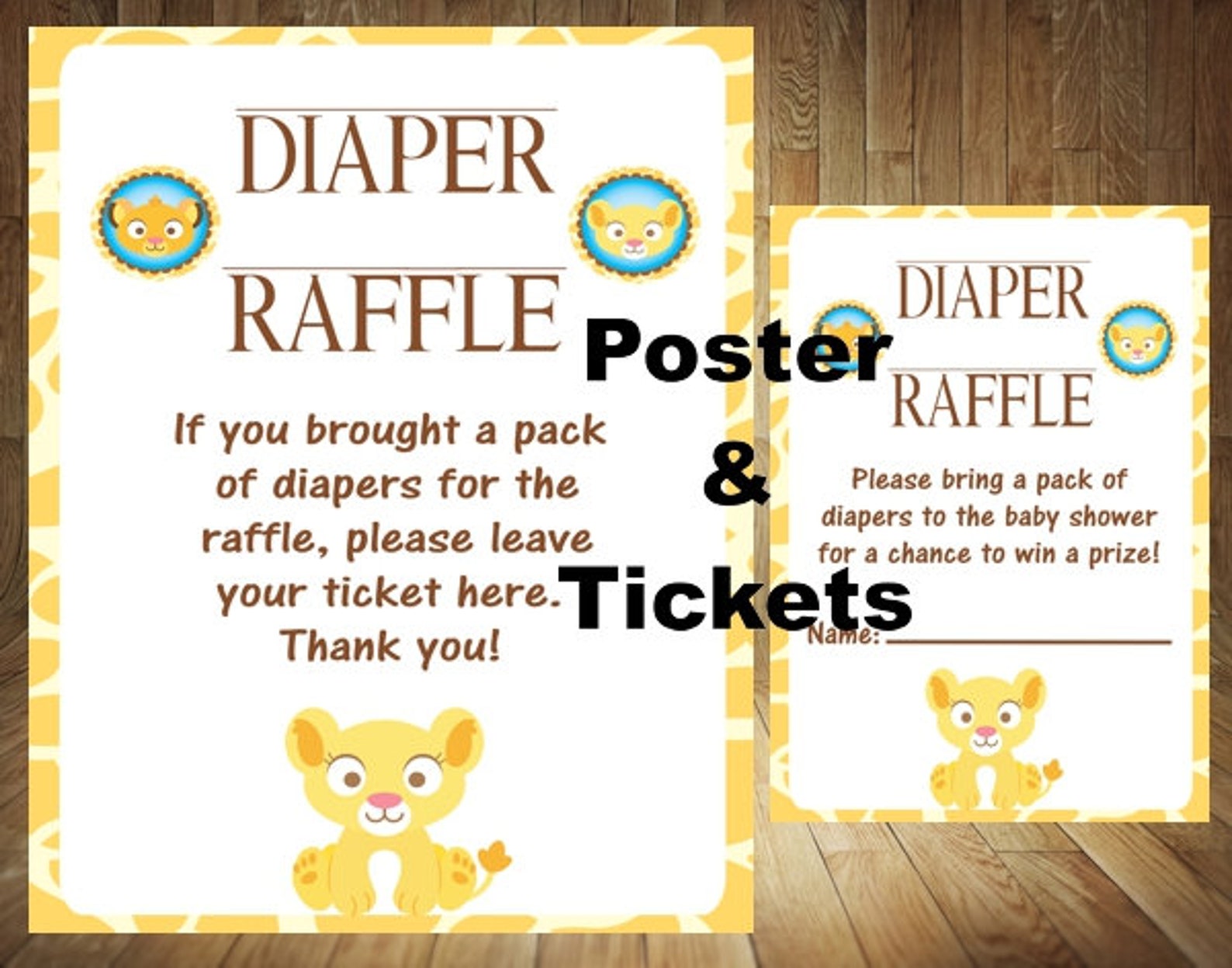 Lion King Diaper Raffle Lion King Raffle Ticket Lion King | Etsy