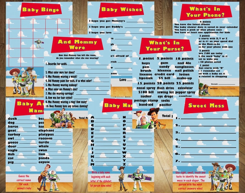 Toy Story Diaper Raffle Toy Story Baby Shower Toy Story Etsy